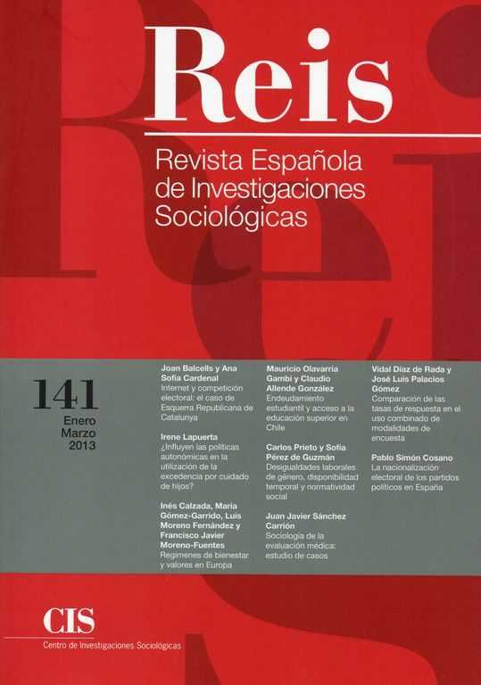 REIS 169. REVISTA ESPAÑOLA DE INVESTIGACIONES SOCIOLÓGICAS.