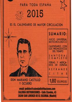 CALENDARIO ZARAGOZANO 2015. (NARANJA) EL FIRMAMENTO