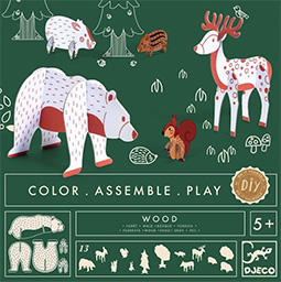 DJECO  Colorear - construir - jugar EL BOSQUE
