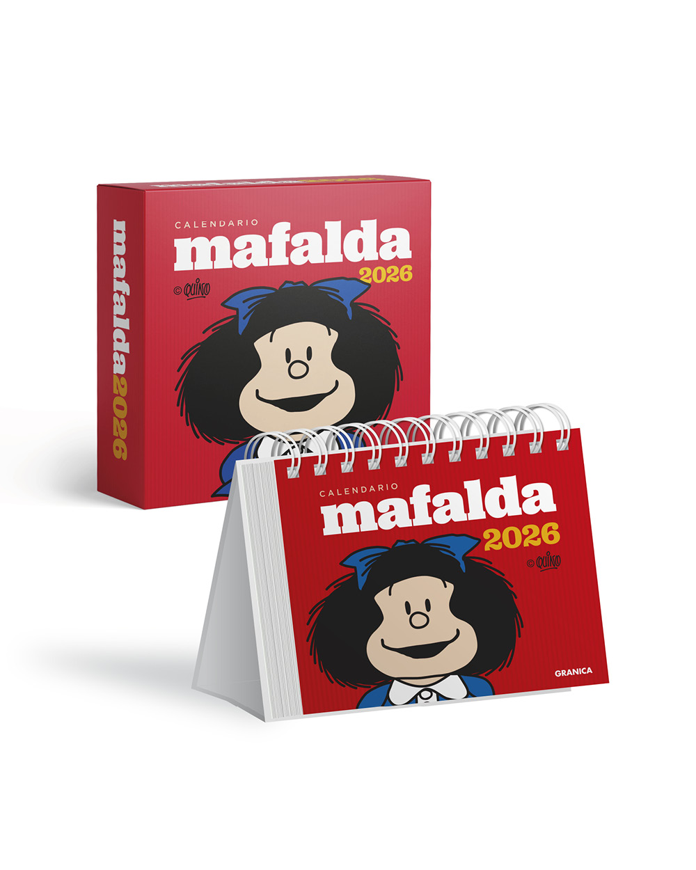2026 Calendario MAFALDA sobremesa rojo [CON CAJA]