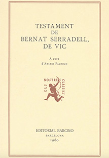TESTAMENT DE BERNAT SERRADELL, DE VIC